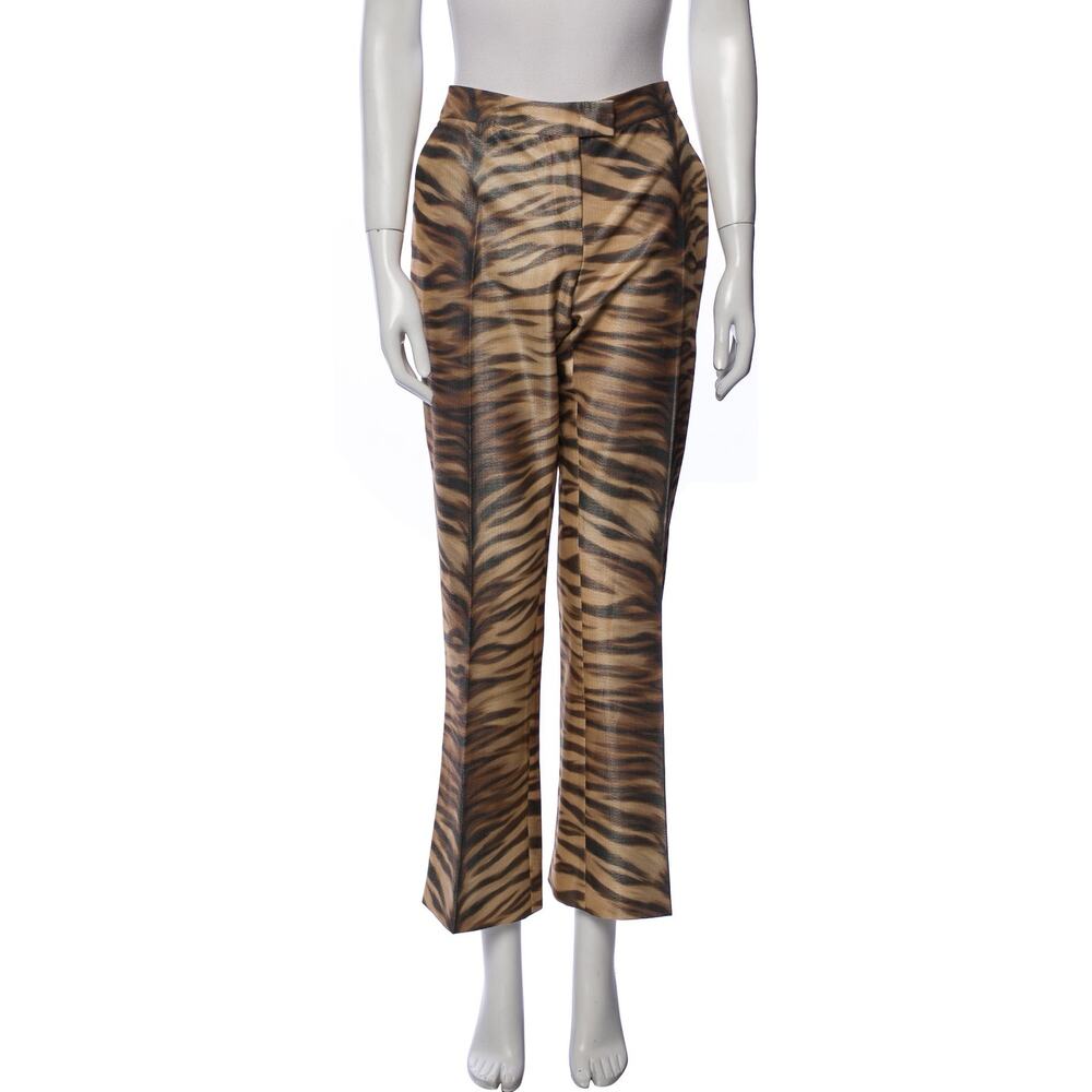 Ermanno Scervino Silk Brown Wide Leg Pants Size 44 EU